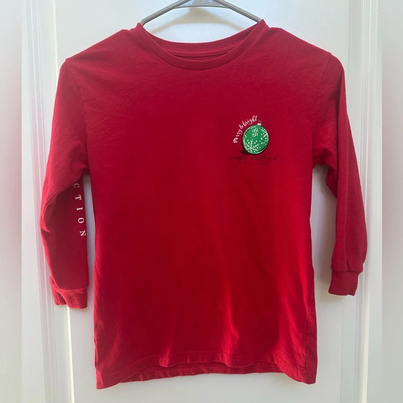 Simply Southern girls XS  Christmas  Long Sleeve Tee - Picture 1 of 4